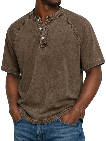 Camisa hombre vintage Algodón botones Ajuste clásico