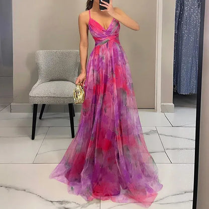 Vestido Largo Mujer Floral sin Tirantes Elegante
