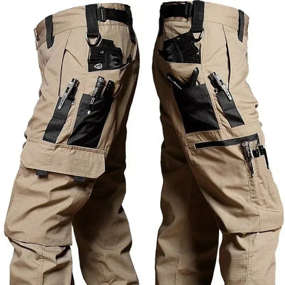 Pantalón táctico hombre impermeable resistente cargo funcional