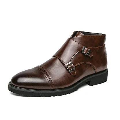 Botines hombre de cuero doble hebilla formales cómodos