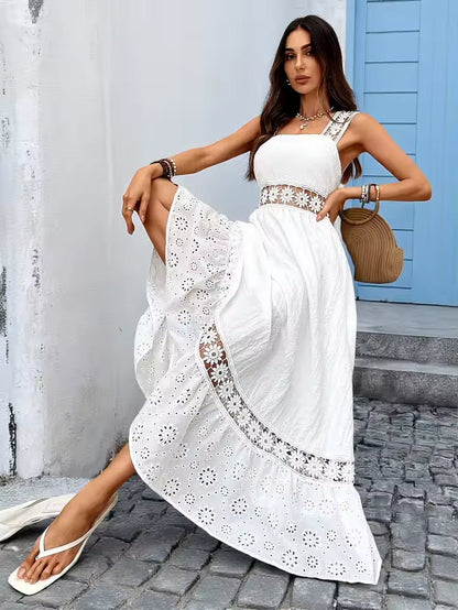 Vestido maxi mujer con estampado floral escote en V