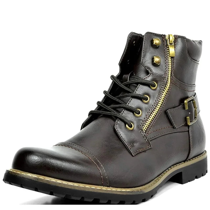 Botines hombre de cuero con cordones cómodos estilo urbano - Mavetta