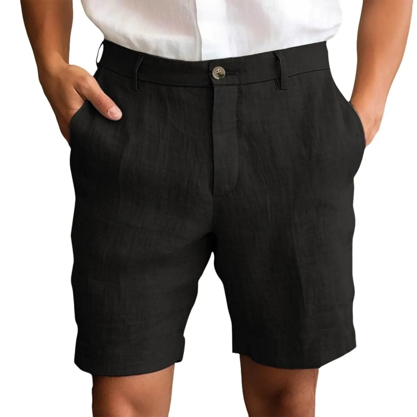 Pantalones cortos hombre de lino cómodos estilo moderno
