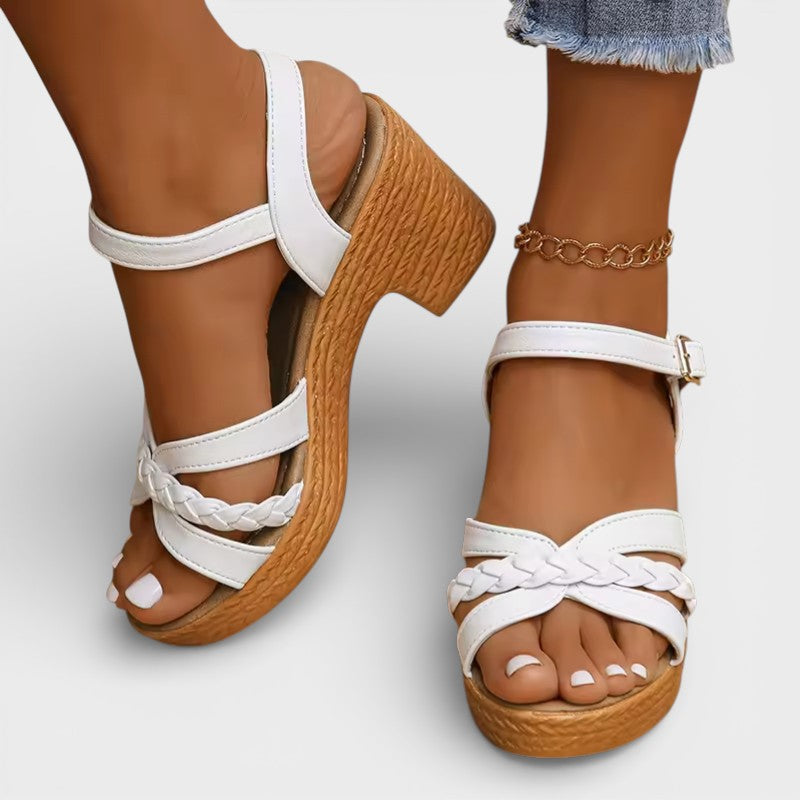 Sandalias Mujer Tacón Alto Trenzado Elegante