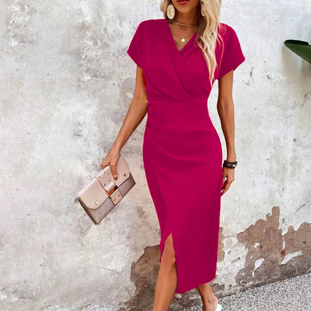 Vestido midi mujer cruzado festivo elegante