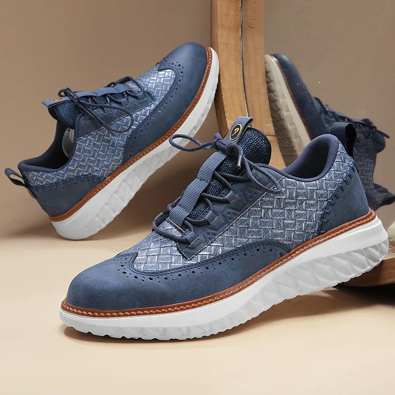Zapatos Brogue Hombre Cuero Sintético Suela Gruesa Cordones
