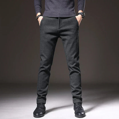 Pantalón vestir hombre elástico slim fit estilo elegante