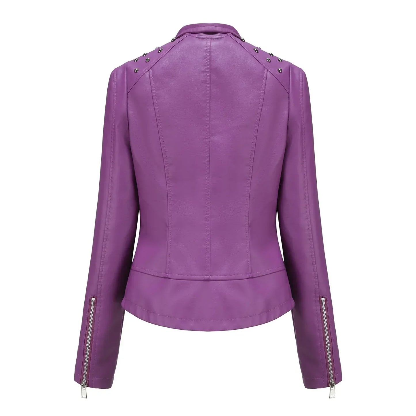 Chaqueta Mujer de Cuero Ajuste Slim Estilo Moderno