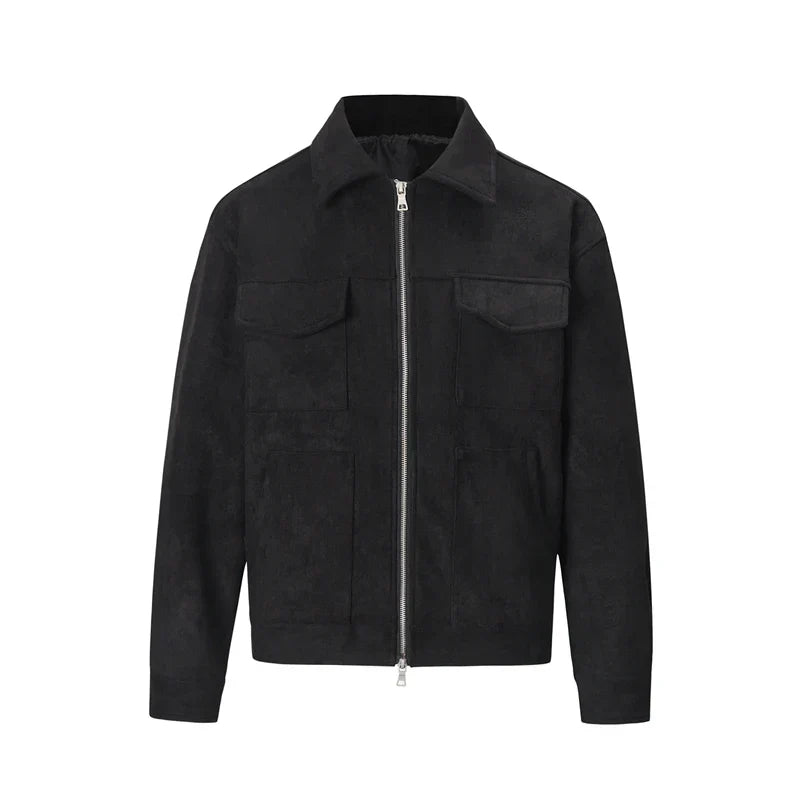 Chaqueta Utility Hombre con Cremallera Estilo Casual