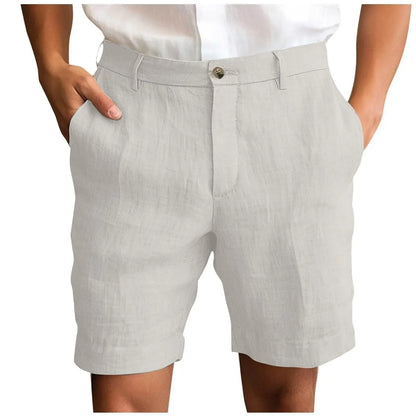 Pantalones cortos hombre de lino cómodos estilo moderno