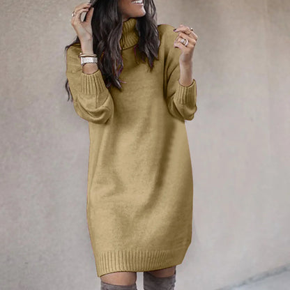 Vestido Suéter Mujer Casual Tejido Invierno
