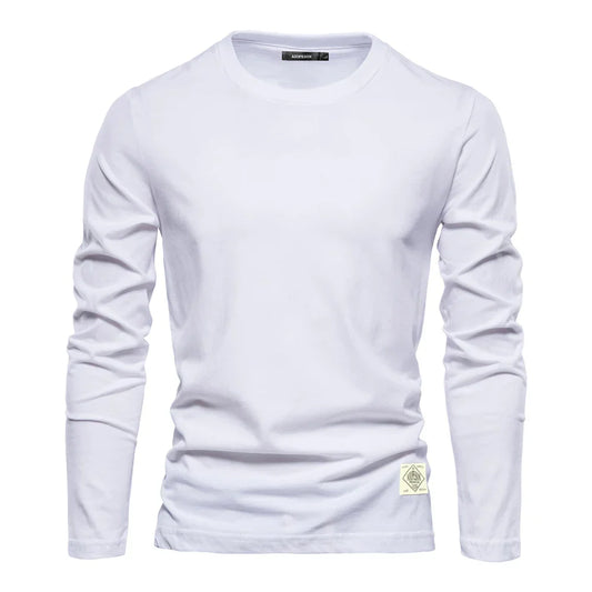 Camiseta Hombre Manga Larga Algodón Cuello Redondo - Mavetta