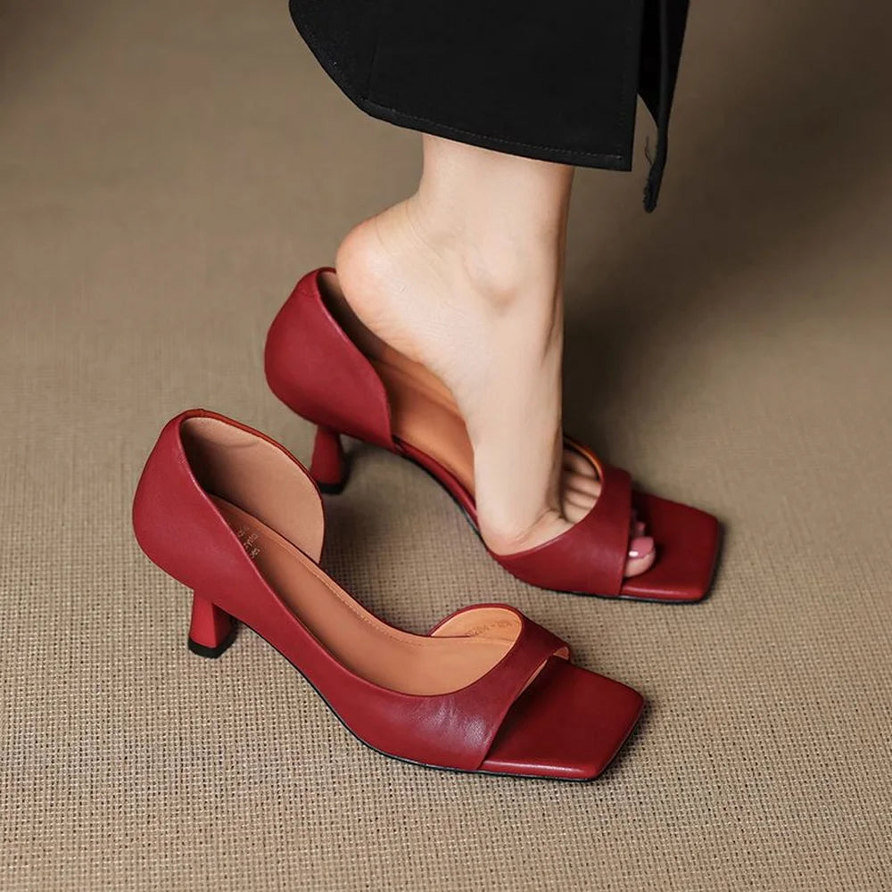 Tacones Mujer de Cuero Diseño Clásico Comodos Versatiles