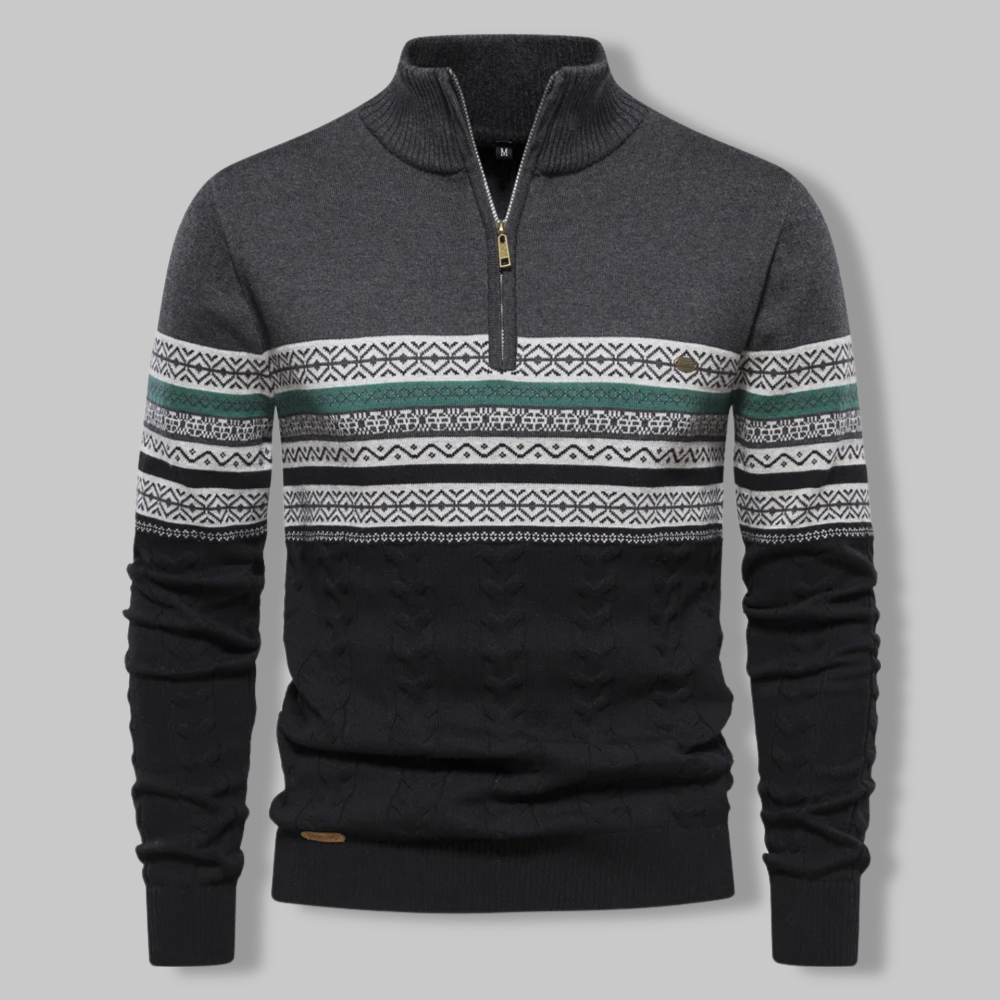 Suéter Hombre con Cremallera Cuarto Diseño Noruego