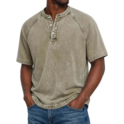 Camisa hombre vintage Algodón botones Ajuste clásico