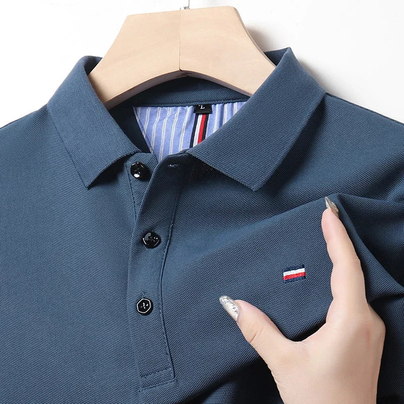 Polo hombre algodón cuello tradicional corte regular