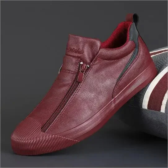 Zapatillas Hombre Casual con Cremallera Ajuste Cómodo