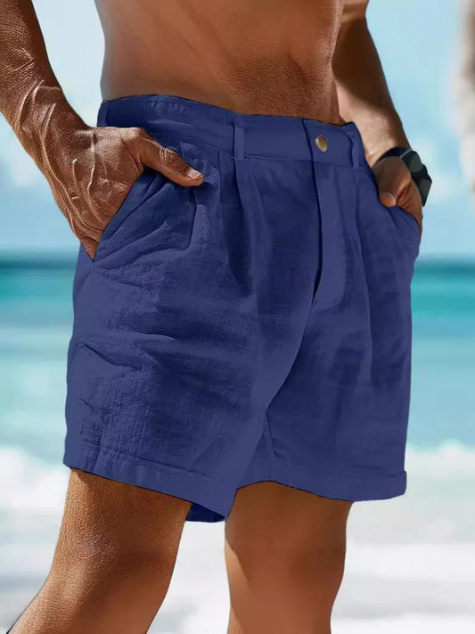 Pantalones Cortos Hombre de Lino Transpirables Estilo Veraniego - Mavetta