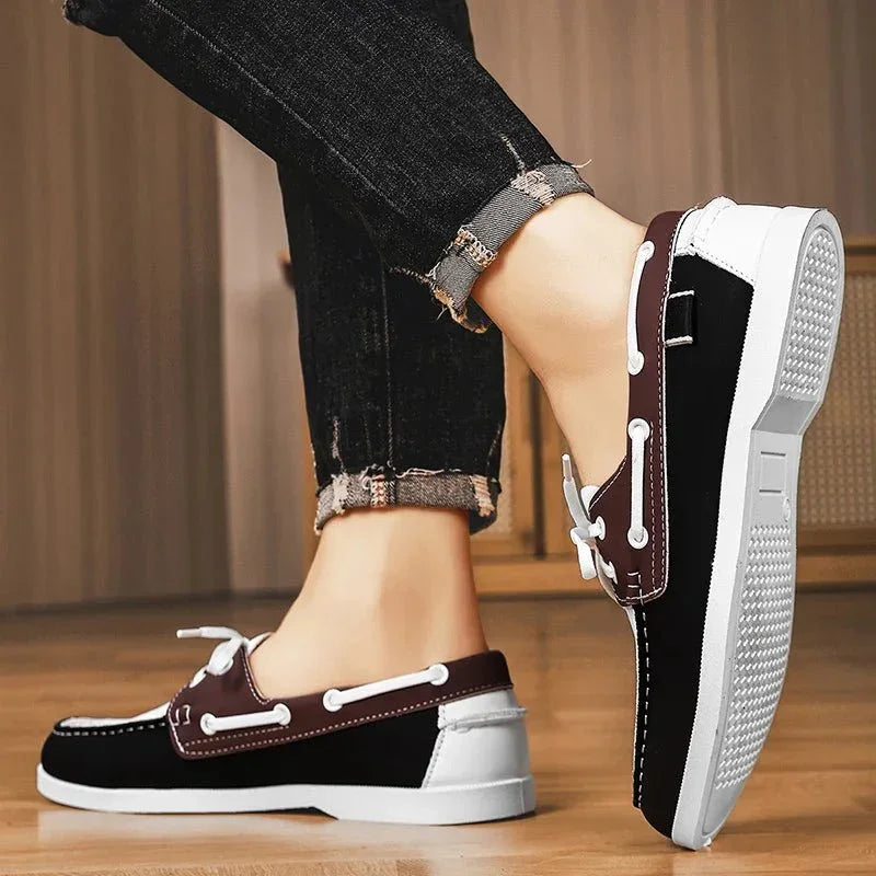 Mocasines Hombre de Lona Suela de Goma Estilo Slip-On