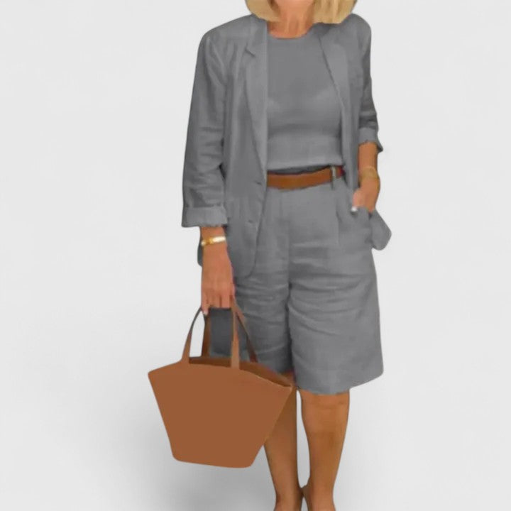 Conjunto Elegante Mujer Dos Piezas Ajuste Clásico