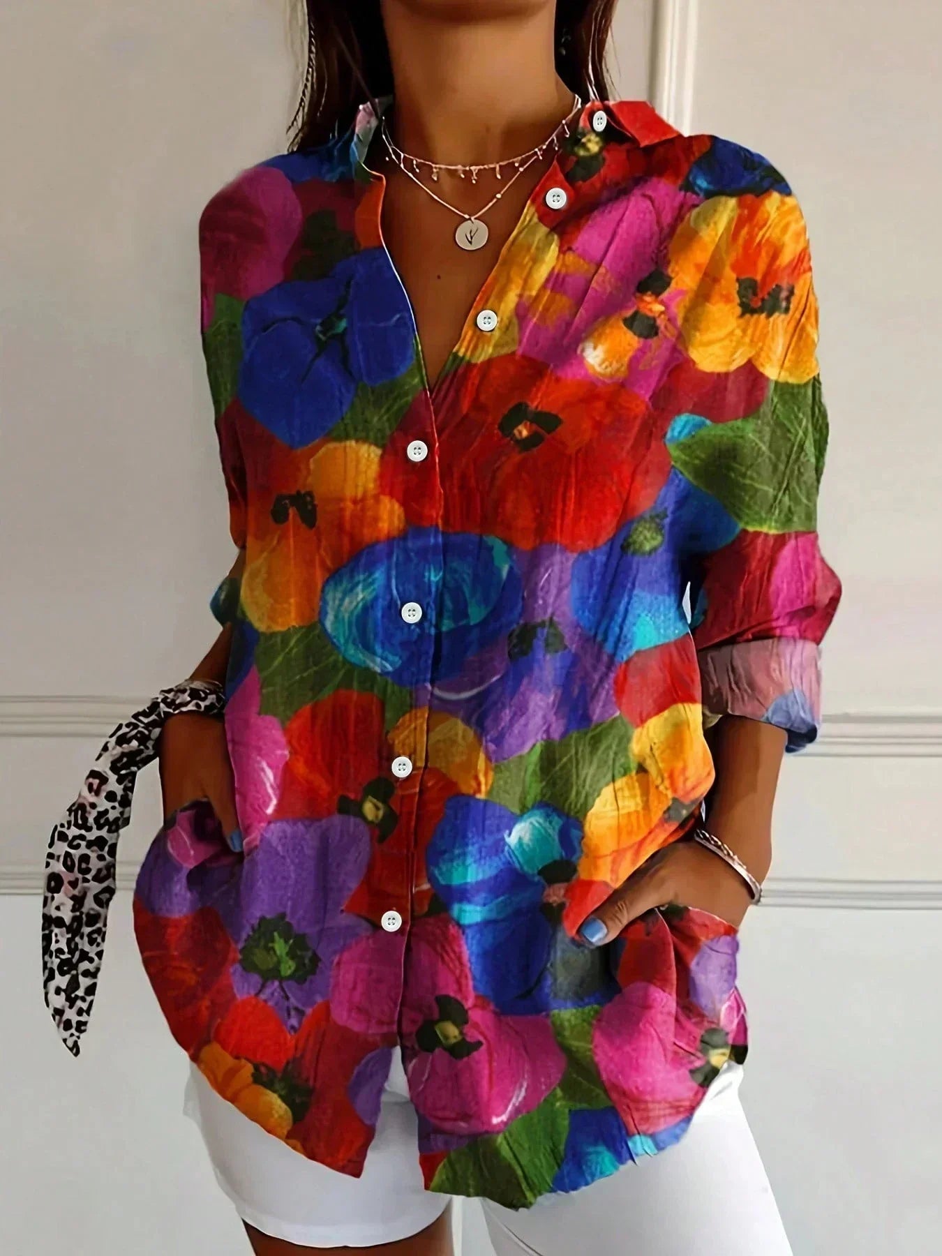 Blusa Mujer Estampado Floral Ligera Estilo Casual