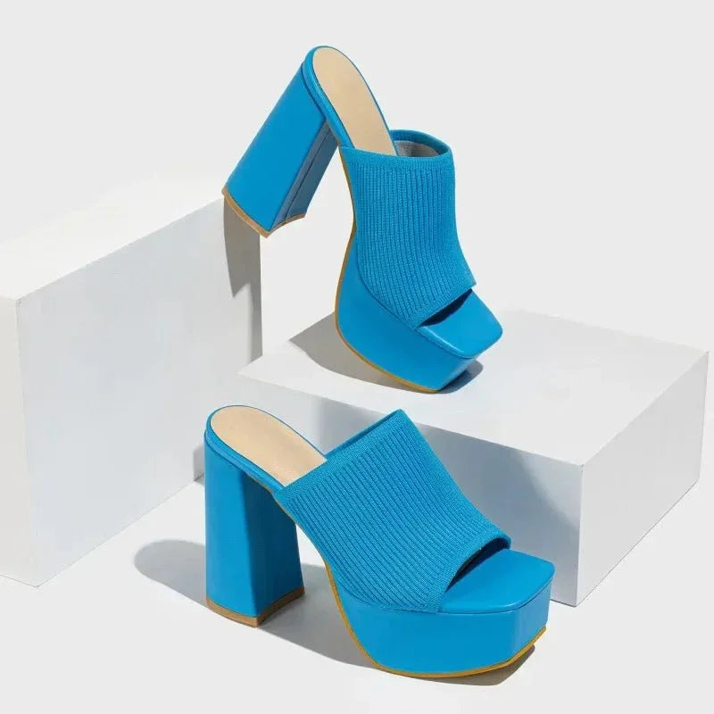Sandalias Mujer Tacón Bloque Plataforma Diseño Moderno