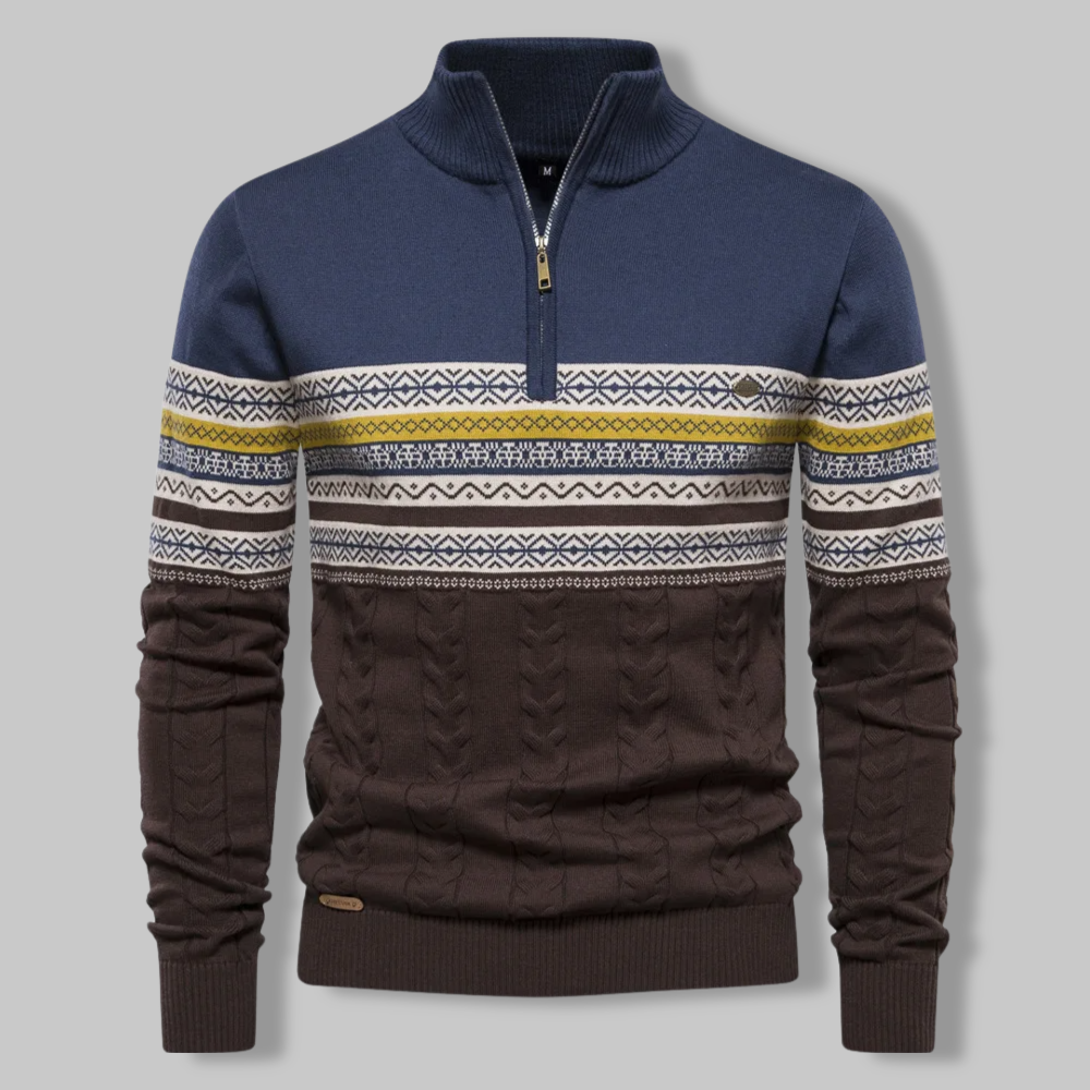 Suéter Hombre con Cremallera Cuarto Diseño Noruego