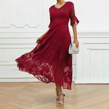 Vestido Mujer de Tela Ligera Diseño Floral Ajustado