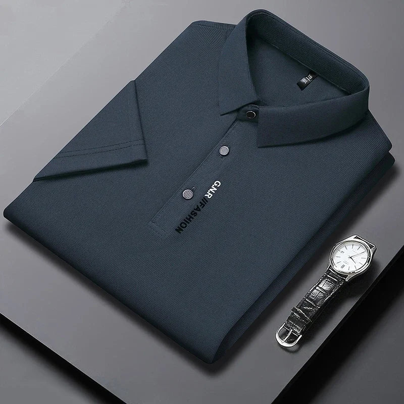 Polo Hombre Algodón Cuello Refinado Cierre Botones