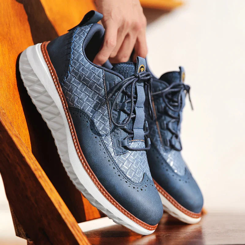 Zapatos Brogue Hombre Cuero Sintético Suela Gruesa Cordones