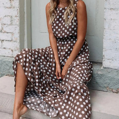 Vestido maxi mujer sin mangas estampado casual - Mavetta