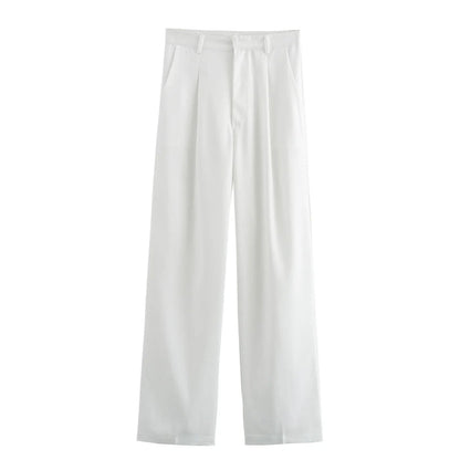 Conjunto Mujer Chaqueta y Pantalón Pierna Ancha Elegante