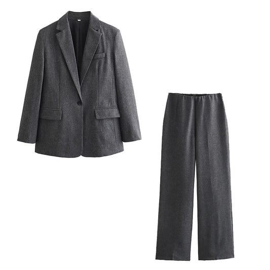 Traje Mujer Blazer Entallado y Pantalón Vestir Elegante - Mavetta