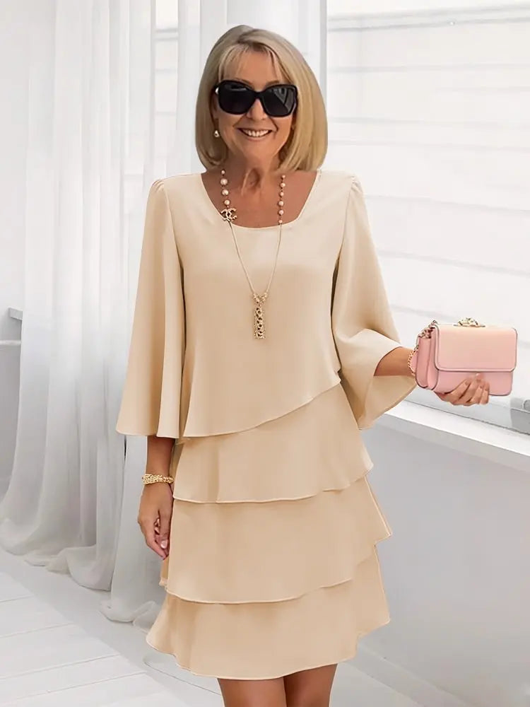 Vestido mujer elegante con volantes cómodo