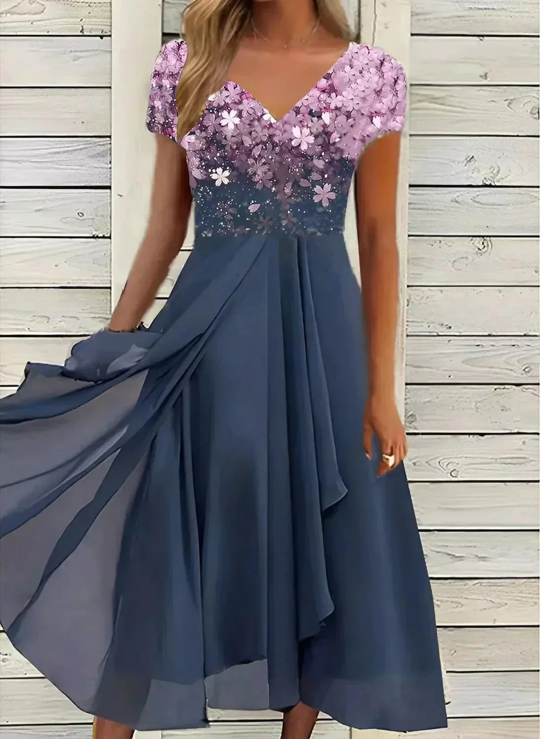 Vestido largo mujer con estampado floral estilo maxi