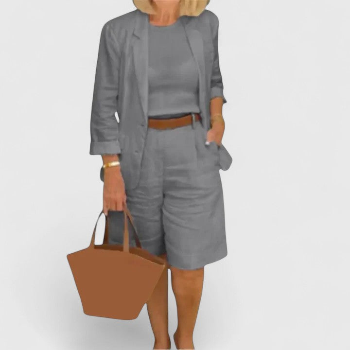 Conjunto Elegante Mujer Dos Piezas Ajuste Clásico