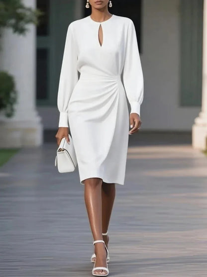 Vestido midi mujer manga larga formal