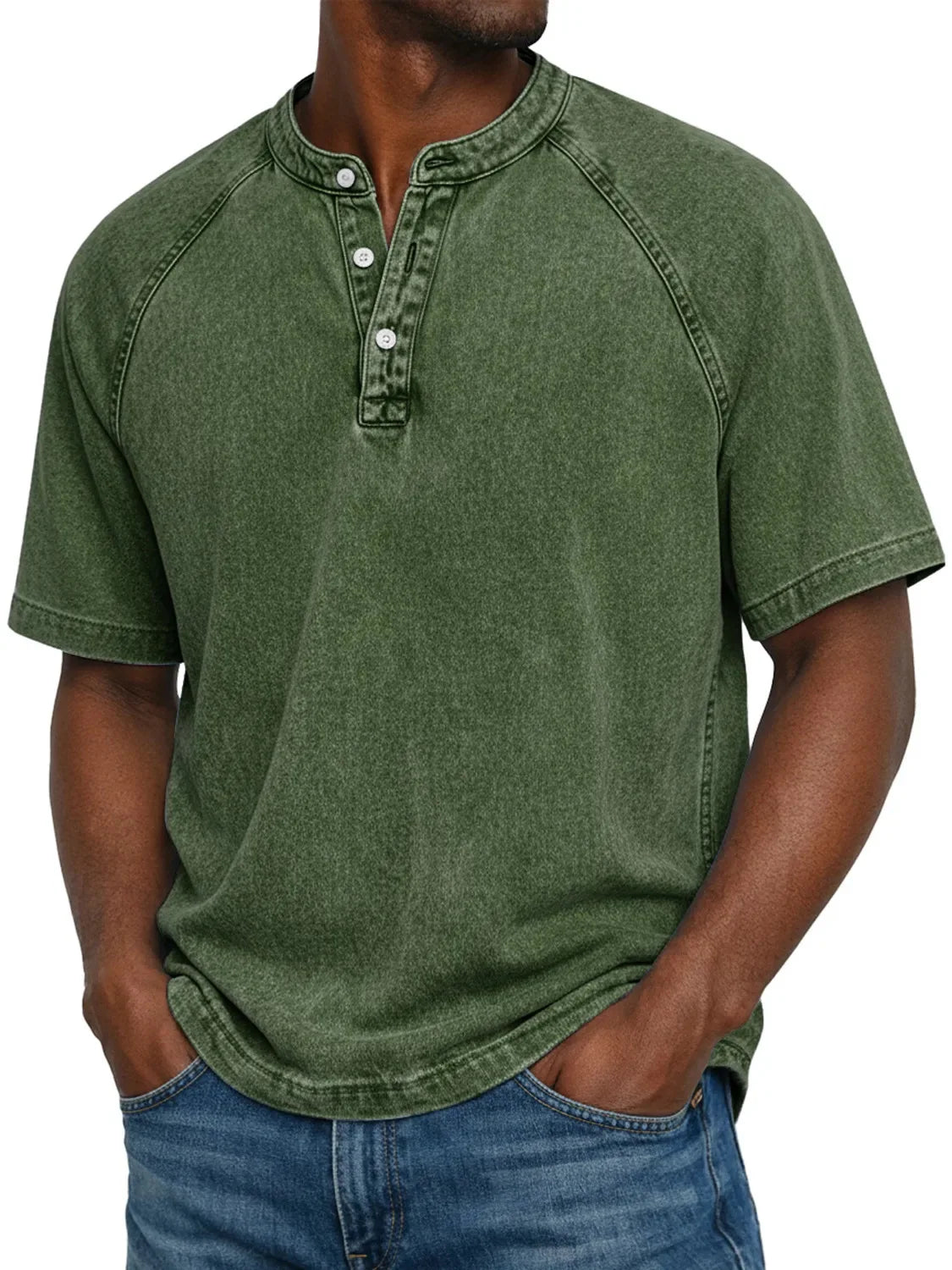 Camisa hombre vintage Algodón botones Ajuste clásico