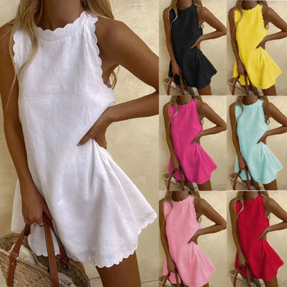 Vestido Mujer Ligero Sin Mangas Estilo Elegante Verano