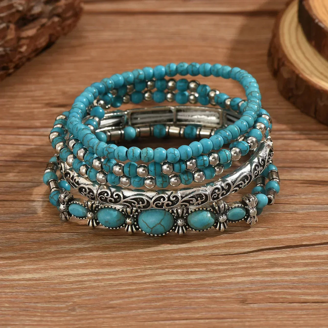 Pulsera Mujer de Varias Vueltas Ajustable Elegante