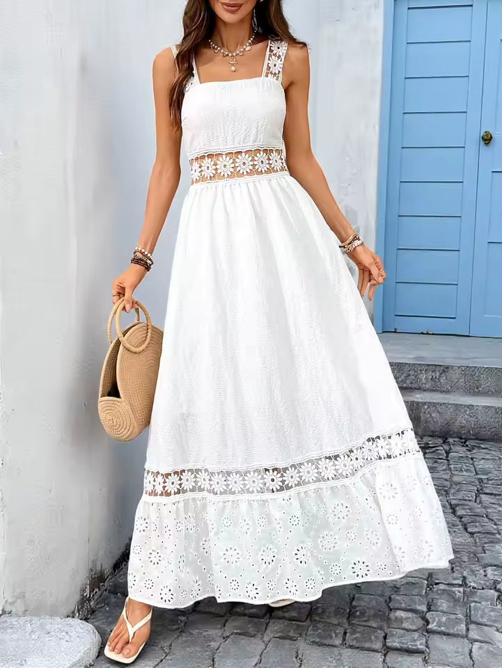 Vestido maxi mujer con estampado floral escote en V
