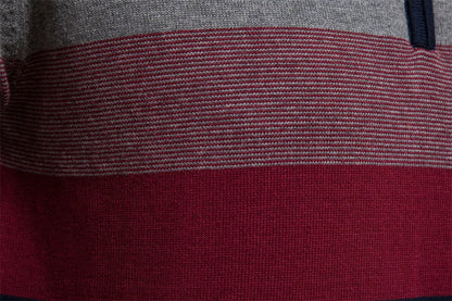 Jersey Hombre Algodón Cremallera Corta Diseño Rayas