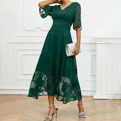 Vestido Mujer de Tela Ligera Diseño Floral Ajustado