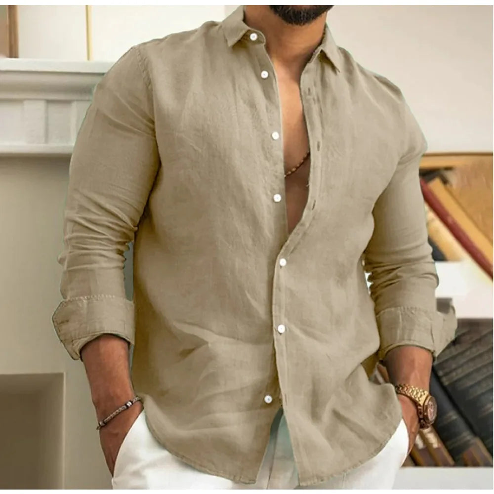 Camisa Hombre de Lino Transpirable Corte Estival - Mavetta