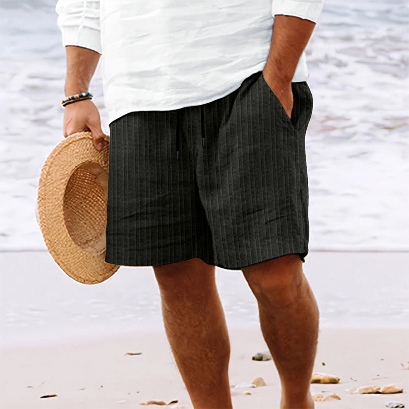 Pantalones cortos hombre de tela sueltos cintura elástica