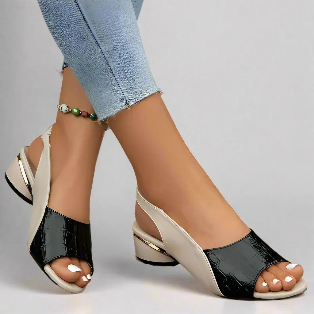 Sandalias Mujer Abiertas Detalle Efecto Cocodrilo