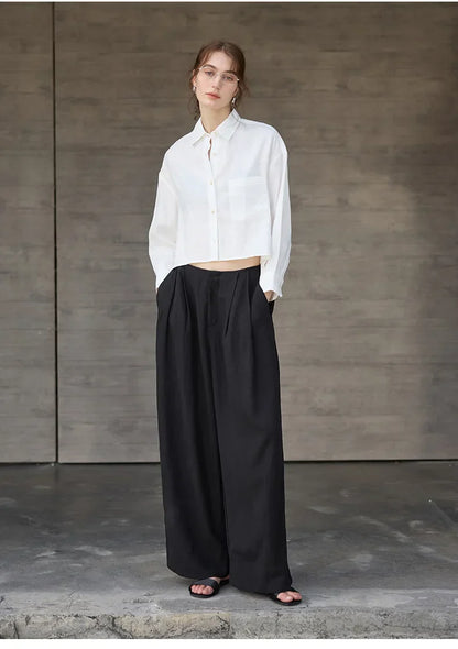 Sobrecamisa Mujer de Lino Corte Oversize Cuello en V y Botones