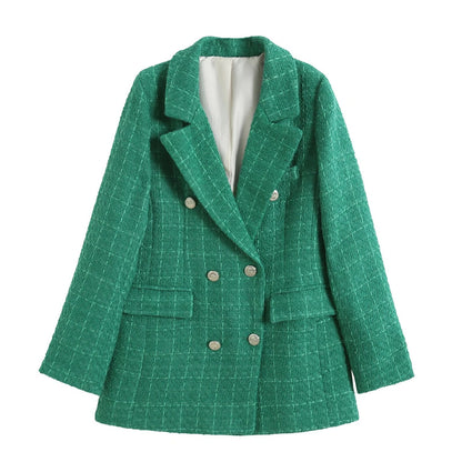 Blazer Mujer Cruzado Detalles Texturizados Ajuste Slim