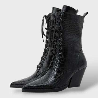 Botas Mujer Estilo Cowboy con Cordones