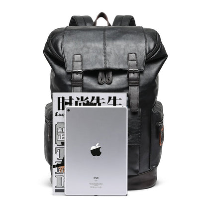 Mochila Unisex de Cuero Estilo Vintage